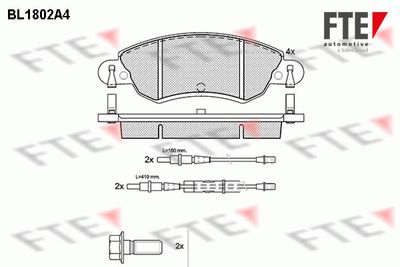 Комплект тормозных колодок, дисковый тормоз FTE BL1802A4 для CITROËN C5