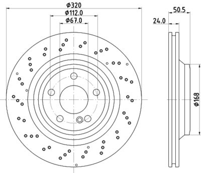 Тормозной диск HELLA 8DD 355 133-271 для MERCEDES-BENZ SL