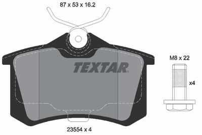 Комплект тормозных колодок, дисковый тормоз TEXTAR 2355406 для RENAULT AVANTIME