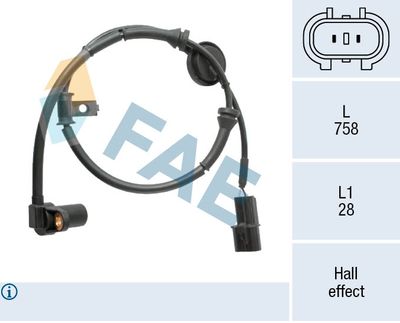 78576 FAE Датчик, частота вращения колеса