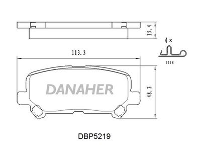 Комплект тормозных колодок, дисковый тормоз DANAHER DBP5219 для ACURA ZDX