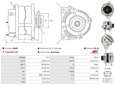 GENERATOR / ALTERNATOR AS-PL A5084 5