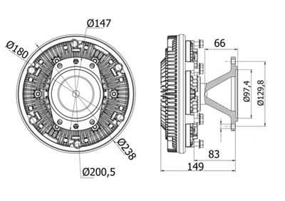 Koppeling, radiateurventilator - CFC8000S - MAHLE