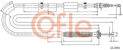 Тросик, cтояночный тормоз COFLE 92.12.1501 для LANCIA DELTA