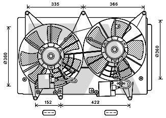 Вентилятор, охлаждение двигателя EACLIMA 33V52046 для MAZDA CX-7