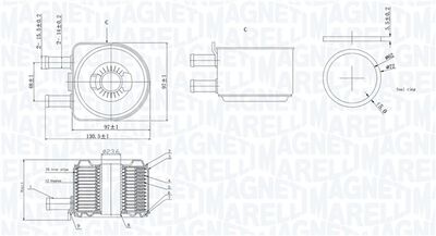 Olejový chladič, motorový olej MAGNETI MARELLI 350300005800