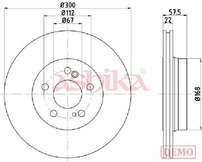 спирачен диск ASHIKA 61-00-0517C