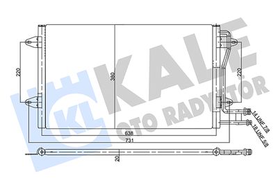 Конденсатор, кондиционер KALE OTO RADYATÖR 358050 для VW LT