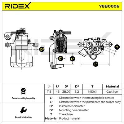 спирачен апарат RIDEX 78B0006