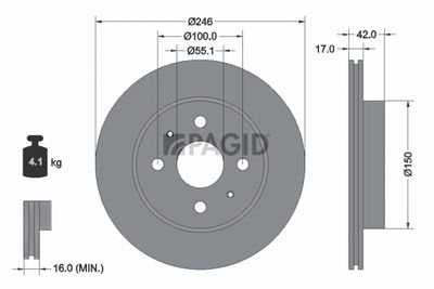 спирачен диск PAGID 54656NC