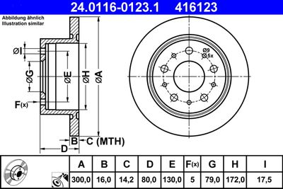 Тормозной диск ATE 24.0116-0123.1 для FIAT DUCATO