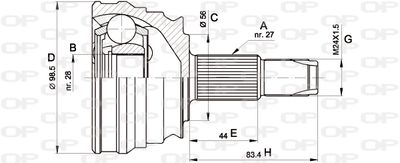 OPEN PARTS CVJ5506.10 ШРУС  для LANCIA THEMA (834_) 8.32 (834F)