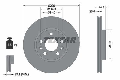 TEXTAR 92300703 Тормозные диски  для RENAULT CAPTUR (Рено Каптур)