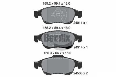 BENDIX Braking BPD1009 Тормозные колодки и сигнализаторы  для DACIA LODGY (Дача Лодг)