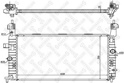 Радиатор, охлаждение двигателя STELLOX 10-25351-SX для OPEL MERIVA