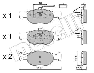 Комплект тормозных колодок, дисковый тормоз METELLI 22-0079-0 для LANCIA DELTA