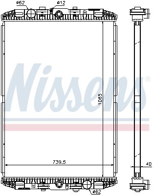 Kylare, motorkylning NISSENS 614170