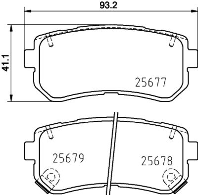 Комплект тормозных колодок, дисковый тормоз HELLA 8DB 355 037-541 для HYUNDAI ix20