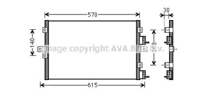 Конденсатор, кондиционер AVA QUALITY COOLING CR5114 для CHRYSLER PT CRUISER
