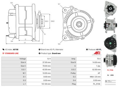 GENERATOR / ALTERNATOR AS-PL A0198 5