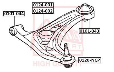 Шарнир независимой подвески / поворотного рычага ASVA 0120-NCP для TOYOTA RAUM