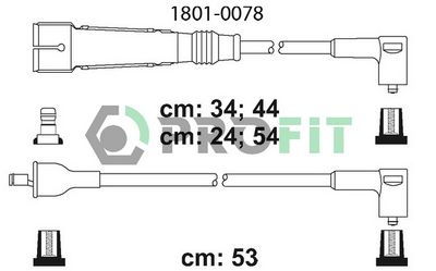Комплект проводов зажигания PROFIT 1801-0078 для VW SANTANA