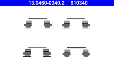 Комплектующие, колодки дискового тормоза ATE 13.0460-0340.2 для NISSAN X-TRAIL