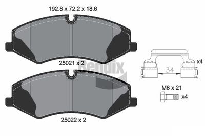 BENDIX Braking BPD2218 Тормозные колодки и сигнализаторы  для LAND ROVER RANGE ROVER III (L322) 3.6 D 4x4