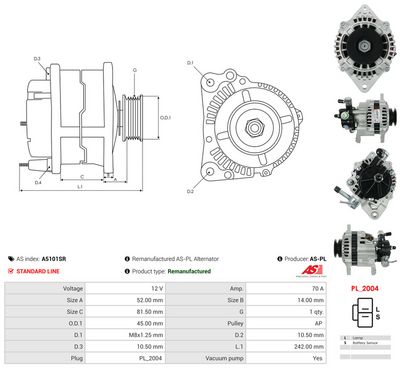 Alternátor AS-PL A5101SR