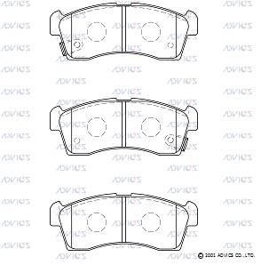 Комплект тормозных колодок, дисковый тормоз ADVICS H1N053 для CITROËN C-ZERO