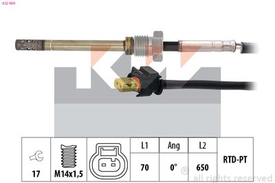 czujnik, temperatura spalin KW 422 069