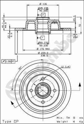 BREMBO 08.5653.10 Тормозные диски для HONDA PRELUDE II (AB)