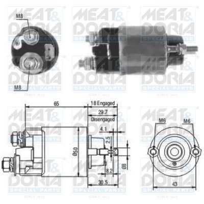 Тяговое реле, стартер MEAT & DORIA 46097 для DAIHATSU HIJET