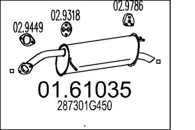 Глушитель выхлопных газов конечный MTS 01.61035 для KIA RIO