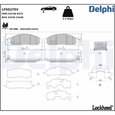 Brake Pad Set, disc brake LP5027EV