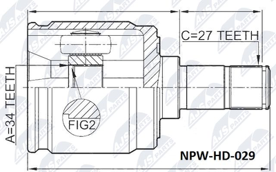 NTY NPW-HD-029 ШРУС  для ACURA TSX (Акура Цx)