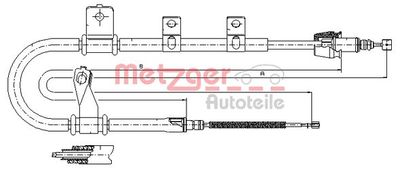 Тросик, cтояночный тормоз METZGER 17.2561 для HYUNDAI MATRIX