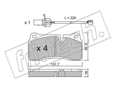 Zestaw klocków hamulcowych, hamulce tarczowe FRI.TECH. 1068.0