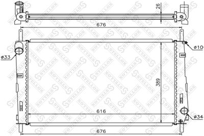 Радиатор, охлаждение двигателя STELLOX 10-26759-SX для FORD MONDEO