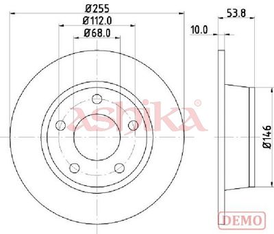 спирачен диск ASHIKA 61-00-0914C