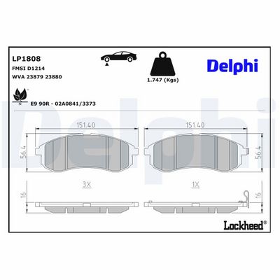 Remblokken set Voor , past: MITSUBISHI L200 2.5D 06.96-12.07