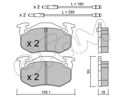 Комплект тормозных колодок, дисковый тормоз CIFAM 822-036-0 для ALPINE V6