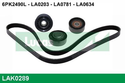 Sada žebrovaných klínových řemenů LUCAS LAK0289