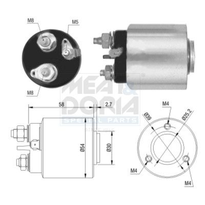Elektromagnetický spínač, startér MEAT & DORIA 46013