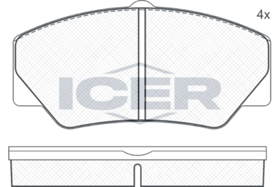 комплект спирачно феродо, дискови спирачки ICER
