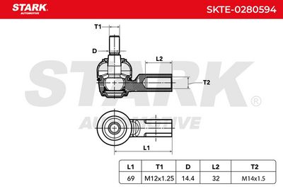 накрайник на напречна кормилна щанга STARK SKTE-0280594