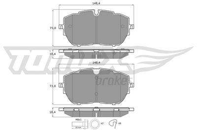 Комплект тормозных колодок, дисковый тормоз TOMEX Brakes TX 18-65 для CITROËN C5