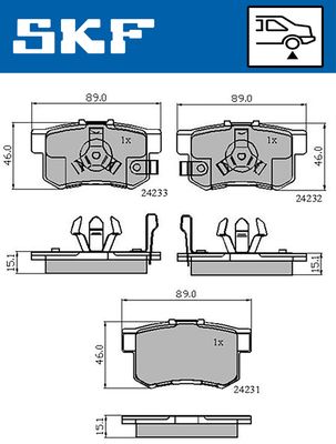 Комплект тормозных колодок, дисковый тормоз SKF VKBP 90397 A для HONDA FR-V