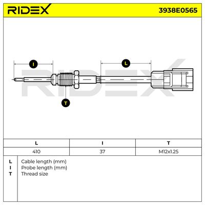 датчик, температура на изгорелите газове RIDEX 3938E0565
