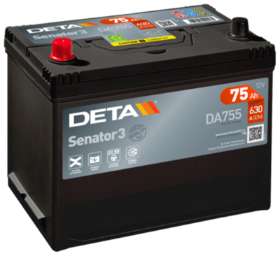 Стартерная аккумуляторная батарея DETA DA755 для TOYOTA PROGRES